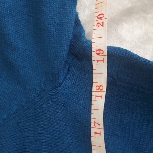 Ricki's Drapped Open Front Blue Cardigan Roll up Sleeves Size Medium - Picture 9 of 9